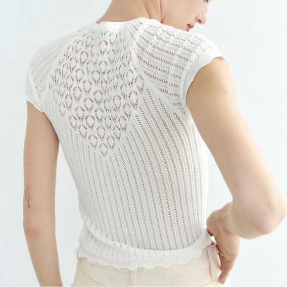 Zara pointelle knit top - Picture 3 of 7